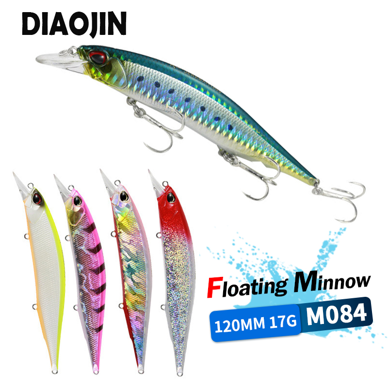 Fishing Lure Jerkbait - 釣り用の人工ハードプラスチックベイト,魚を捕まえるためのルアー,ミノー用,ウォブラー付き,17g,Realis-120F mm,卸売り,120