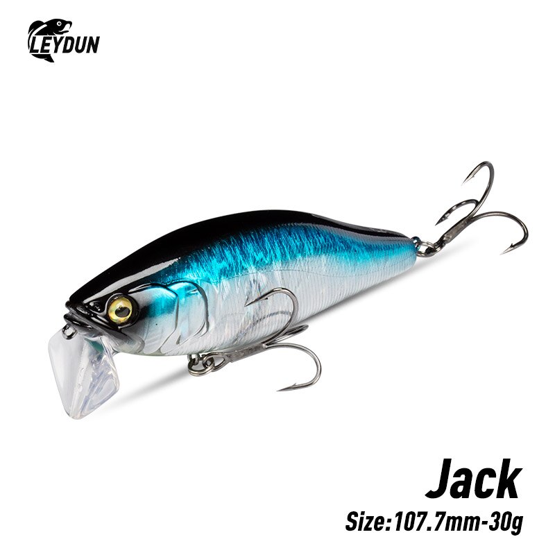 Fishing Lure Spinnerbait - I-JACK ミノー釣りルアー 107.7 ミリメートル 30 グラムフローティング水泳高品質ハード餌ノイズシステムワブラーバスパイク用