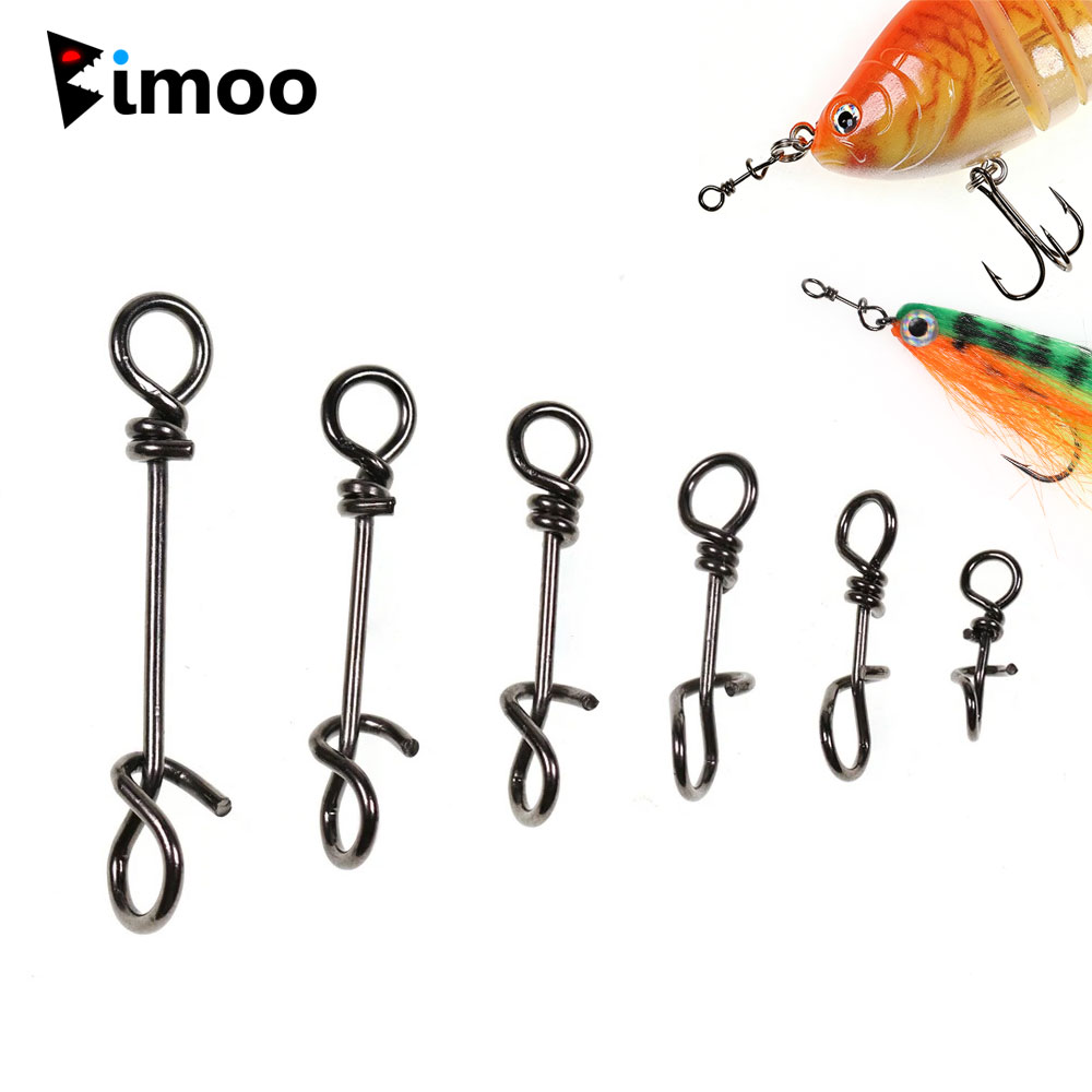 Fishing Lure Accessories - Bimoo 50 個ステンレス鋼クイックロックスナップスプリングクランプバックルストリーマールアードロップリグコネクタ海水釣りアクセサリー