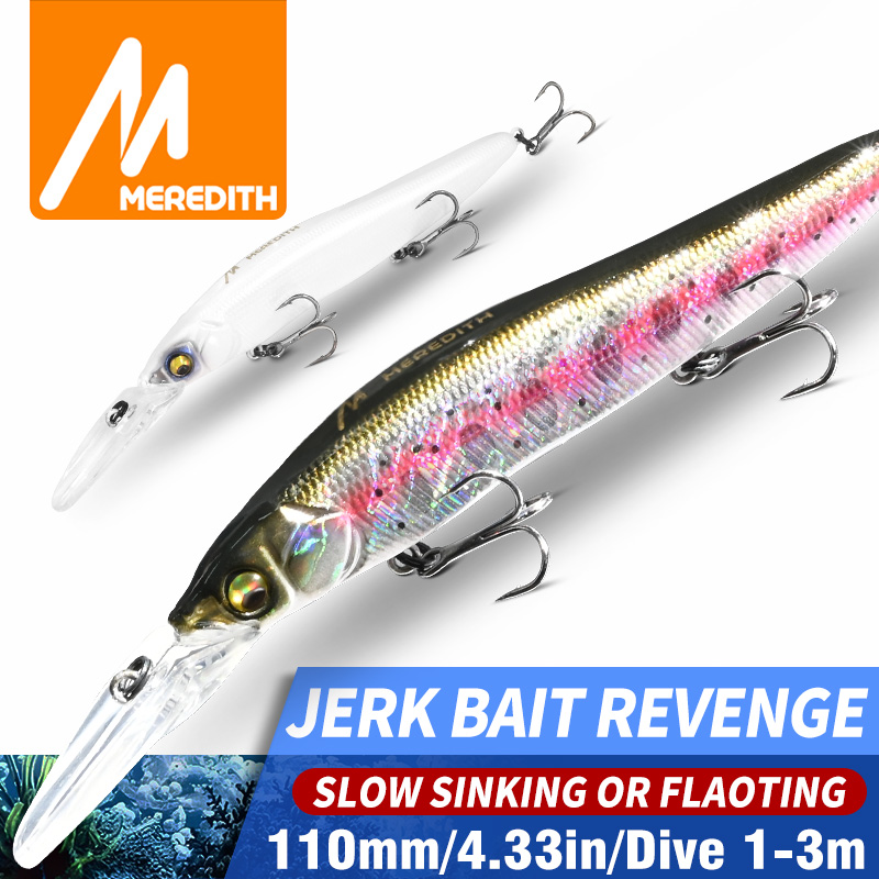 Fishing Lure Jerkbait - メレディス ミノー ウォブラー フィッシング ルアー 110mm
