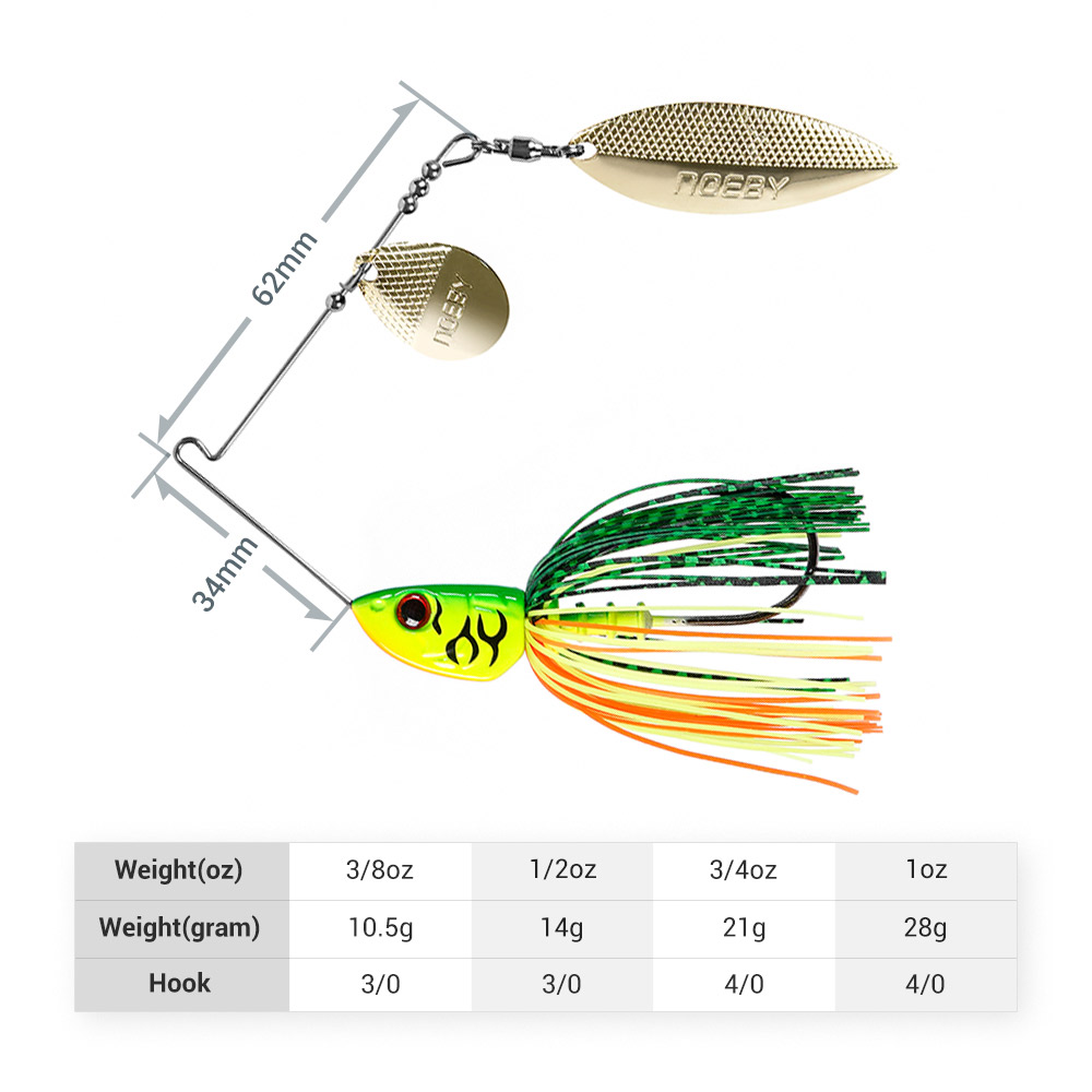 Noby-スピナーベイト10.5g,14g,21g,28g, - Fishing Lure Spinner のレビューと価格