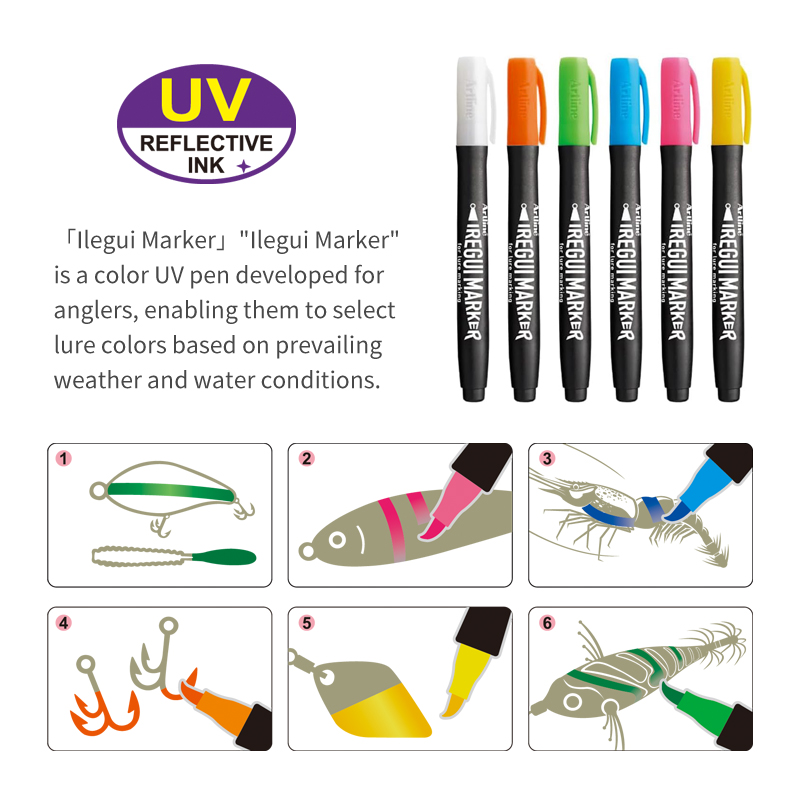 新しい釣り道具 UV蛍光塗料ペン ソフトハードルアー用 イカ - Fishing Lure Making Kit のレビューと価格