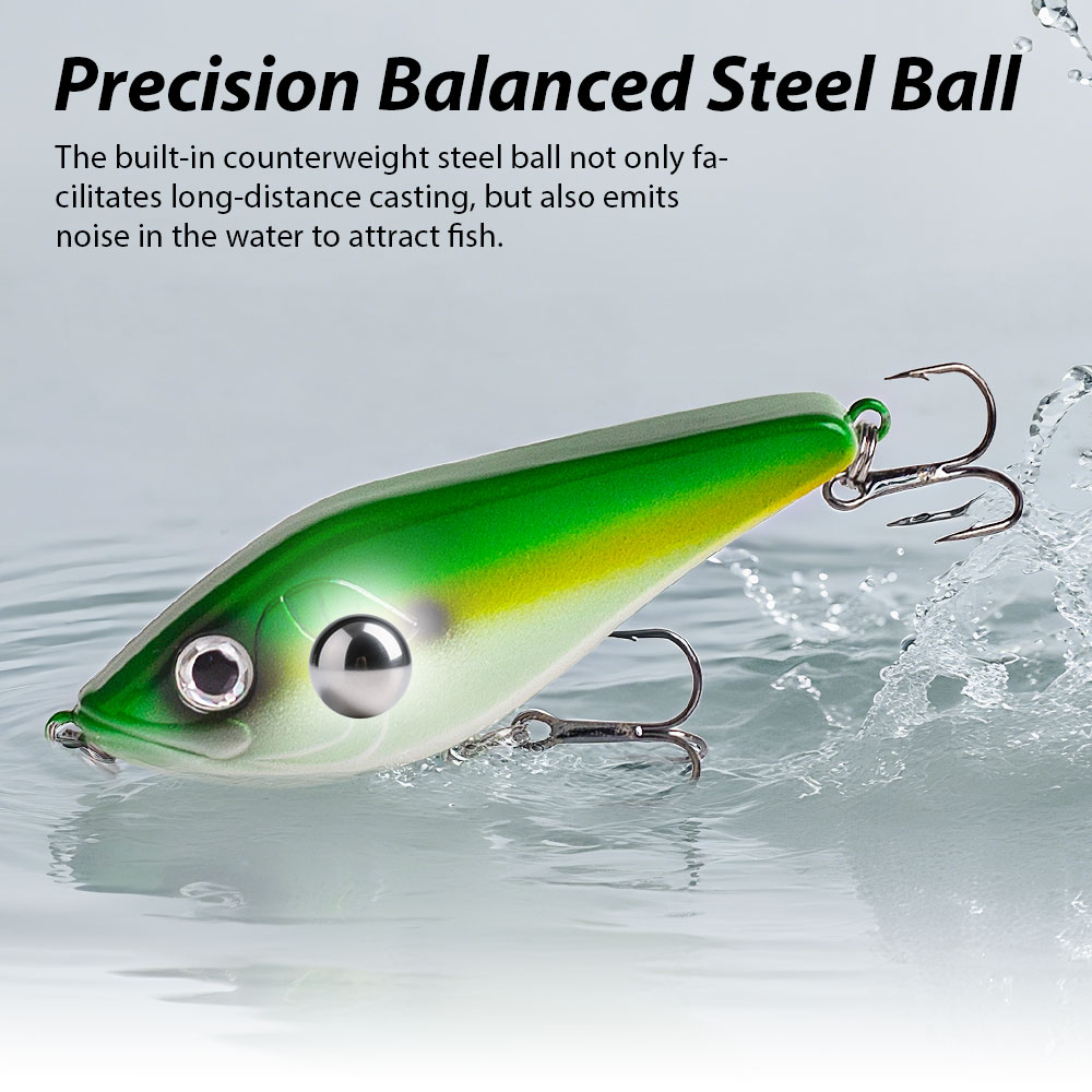 80mm/15.5g マスキー ジャークベイト パイク釣り用 - Fishing Lure Jerkbait のレビューと価格
