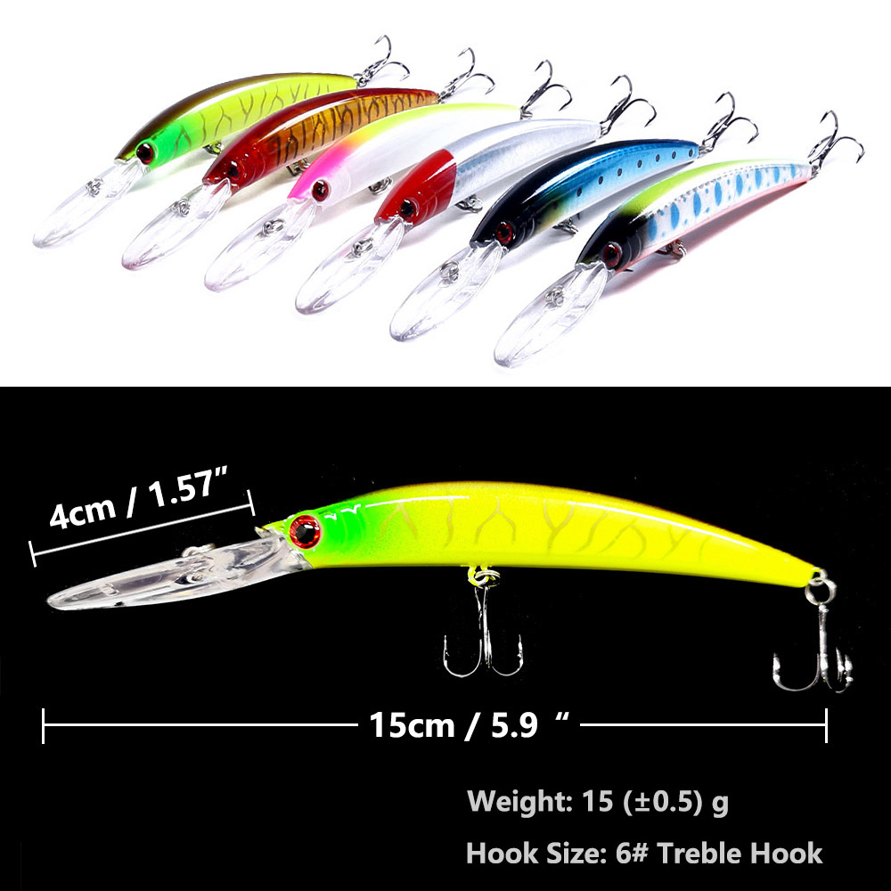 1 個 15 センチメートル 15 グラムディープダイビング - Fishing Lure Jerkbait のレビューと価格