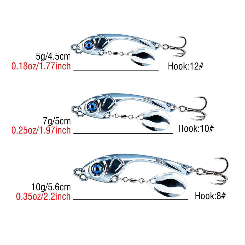 10個入り/箱 ダブルホールメタルVIBルアー 5g 7g  - Fishing Lure Spinner のレビューと価格